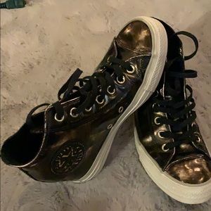 🌈 Bronze Converse High Top Wedge Shoes.